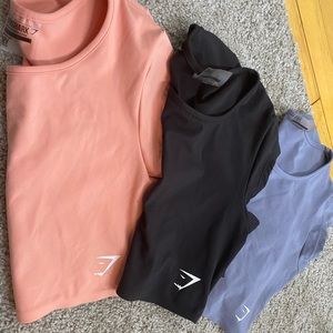 Gymshark dreamy cap sleeve crop top (set of 3)